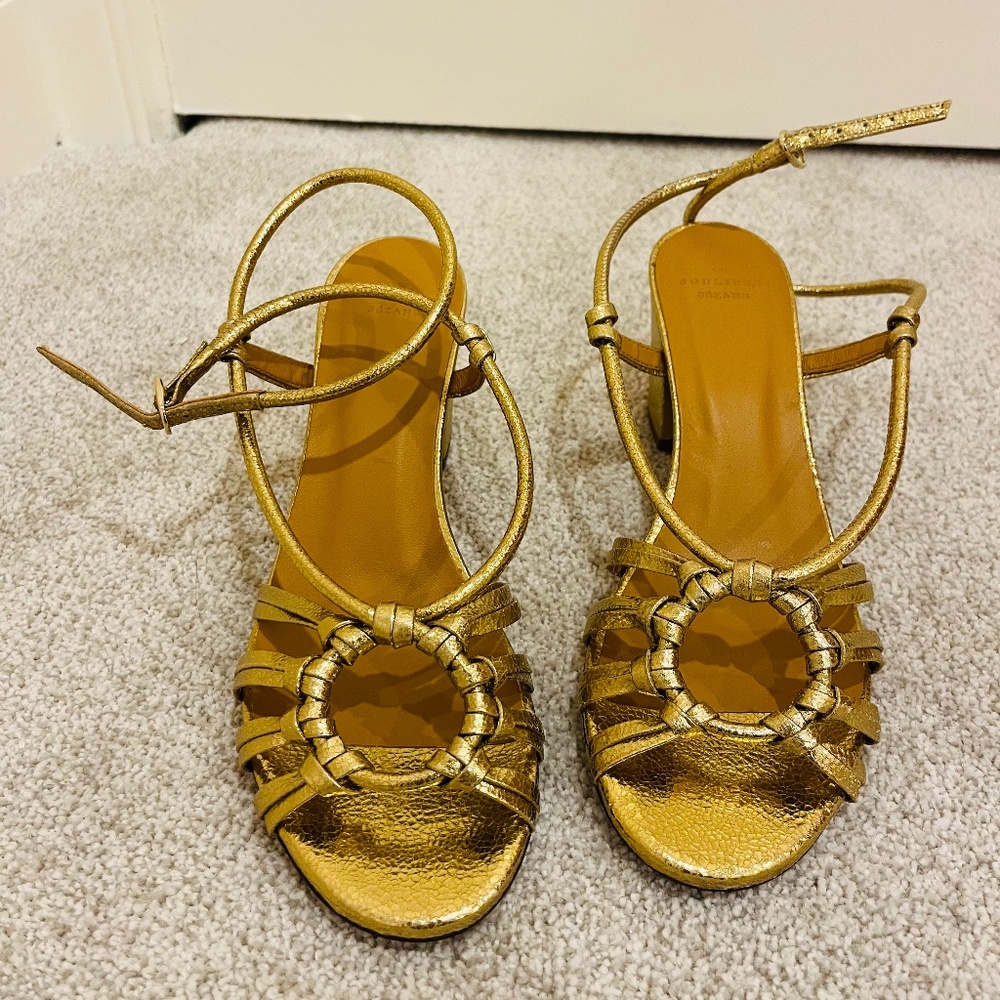 SEZANE Gloria gold heeled sandals
